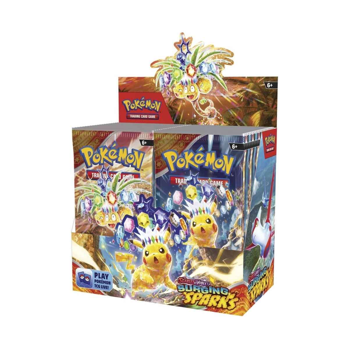 Pokemon Surging Sparks Booster Box Sealed 36 Packs 10 Cards Per Pack - Tall Grass Grabs