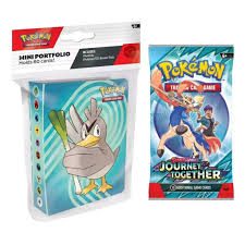 Pokémon Journey Together Booster Pack with Mini Portfolio for Trading Card Game Collectors - Tall Grass Grabs