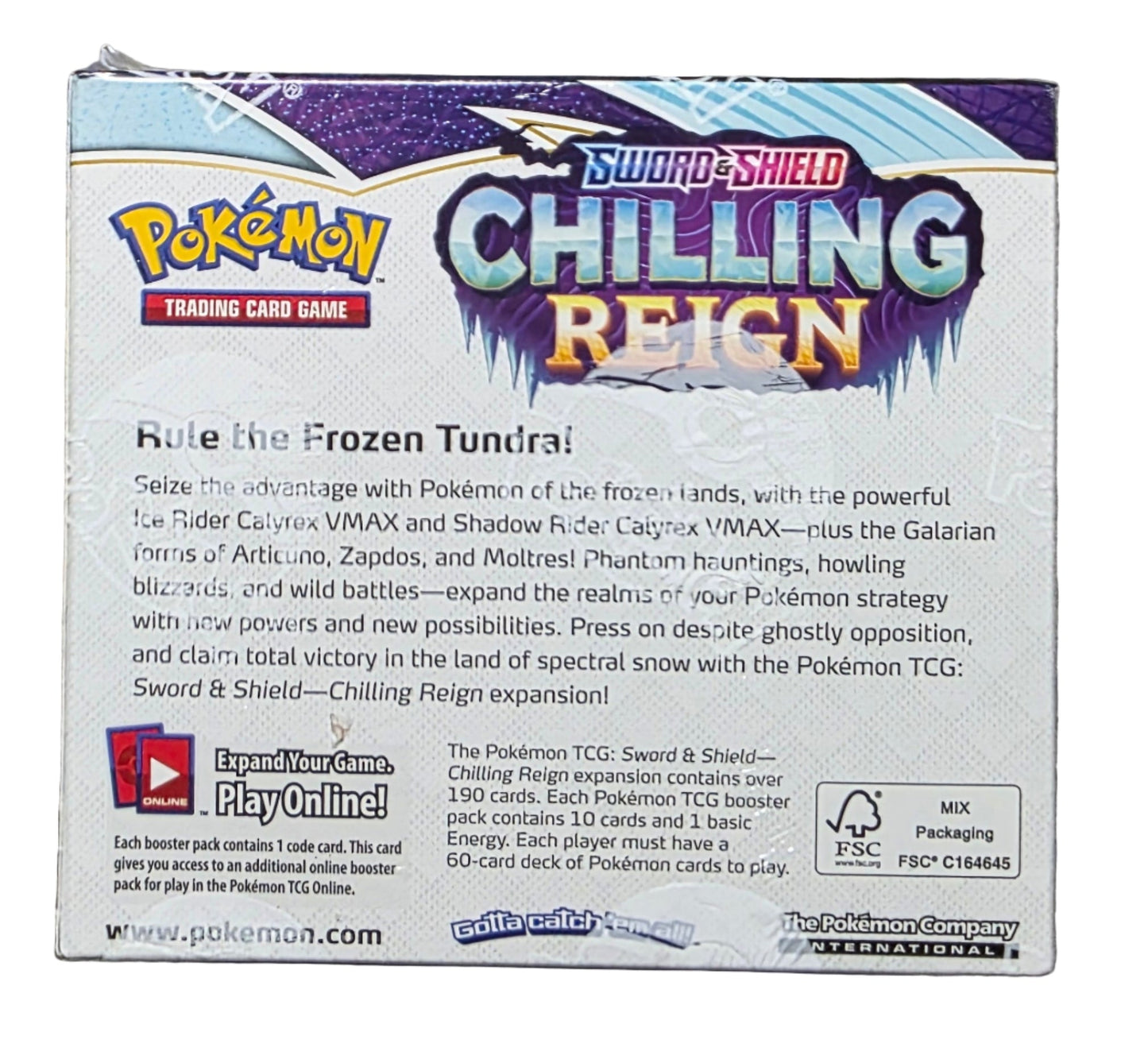 Pokemon TCG: Chilling Reign Booster Box - Sealed/Unopened with No Tears or Rips -  Sword & Shield Era - Tall Grass Grabs