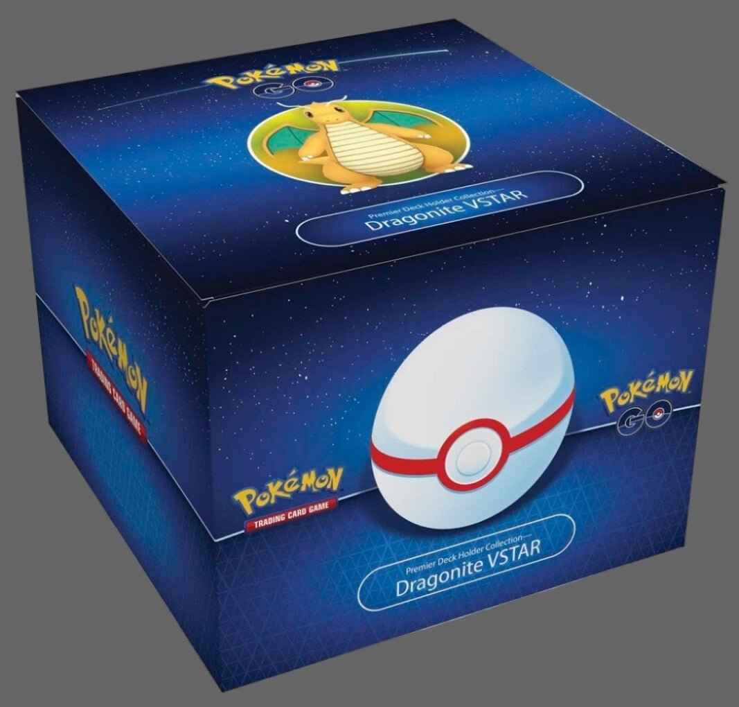Pokemon GO Premier Deck Holder Dragonite VSTAR Collection - Includes 1 Premium Ball, 9 Booster Packs, & Epic Raid Battle Rewards for Trainers - Tall Grass Grabs