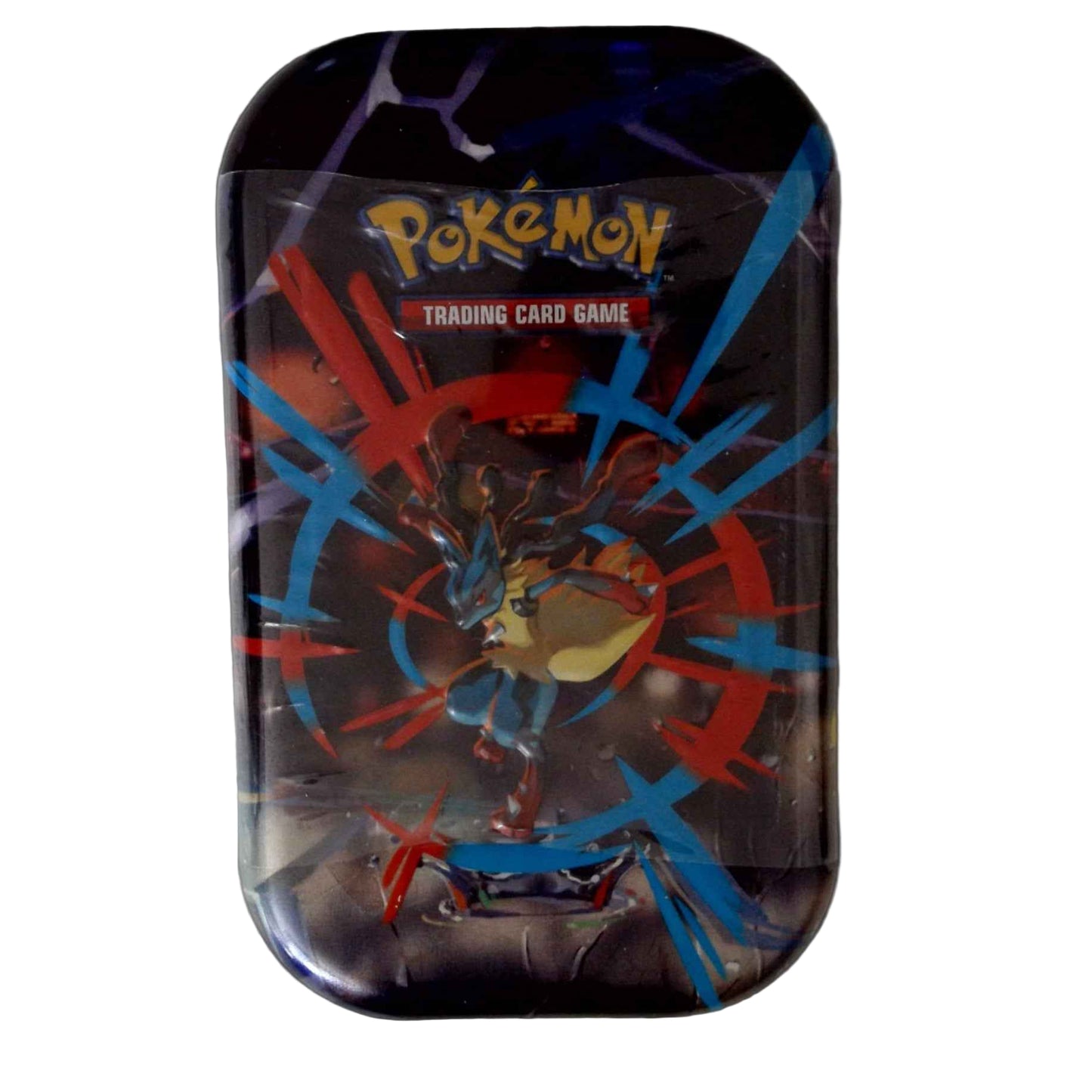 Pokemon Lucario Mega Evolutions Tin - Official Trading Card Collectible Storage Case - Tall Grass Grabs