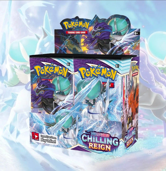Pokemon TCG: Chilling Reign Booster Box - Sealed/Unopened with No Tears or Rips -  Sword & Shield Era - Tall Grass Grabs