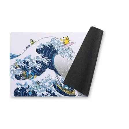 Pokemon Center Exclusive Playmat - Great Wave Pikachu & Friends Anti-Slip Back Ideal for Trading Card Games Featuring Iconic Characters - Tall Grass Grabs