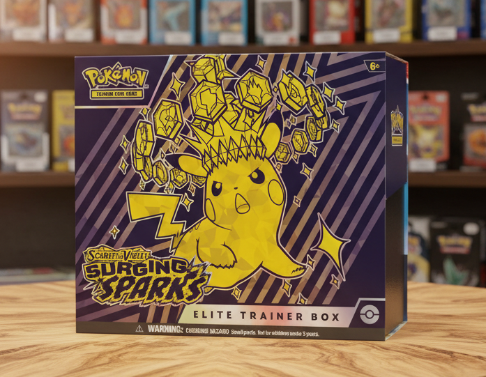Pokemon Surging Sparks Elite Trainer Box Scarlet & Violet Edition Trading Card Game Collectible - Tall Grass Grabs