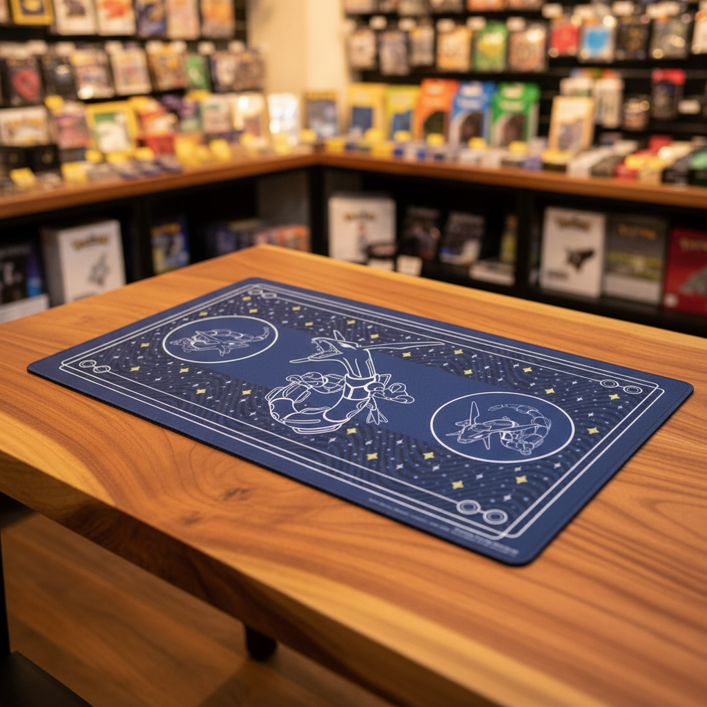 Pokemon Center Exclusive Rayquaza Among the Stars Playmat TCG Anti-Slip with Beautiful Artwork - Tall Grass Grabs