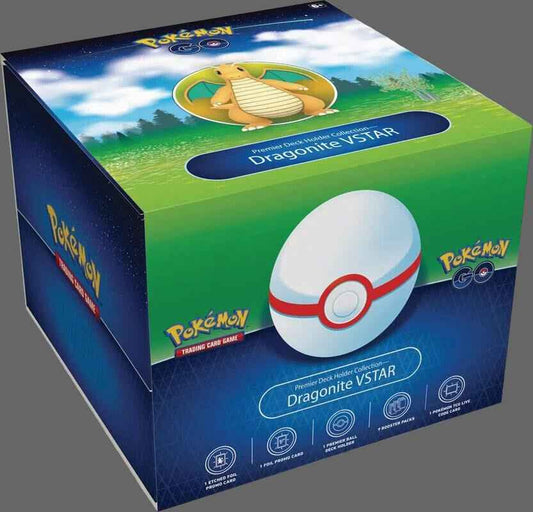 Pokemon GO Premier Deck Holder Dragonite VSTAR Collection - Includes 1 Premium Ball, 9 Booster Packs, & Epic Raid Battle Rewards for Trainers - Tall Grass Grabs