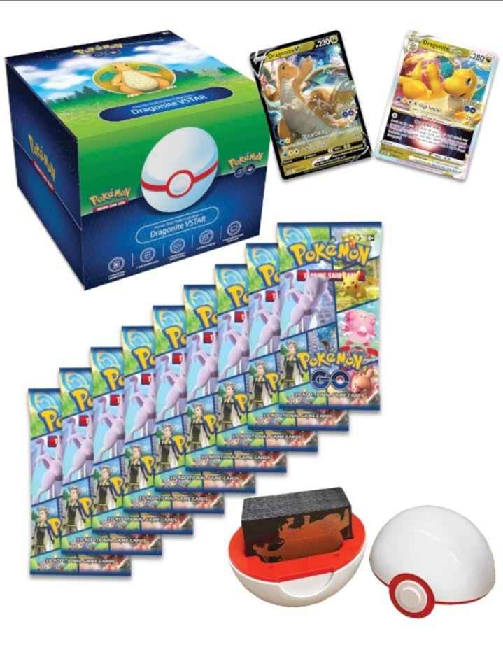 Pokemon GO Premier Deck Holder Dragonite VSTAR Collection - Includes 1 Premium Ball, 9 Booster Packs, & Epic Raid Battle Rewards for Trainers - Tall Grass Grabs