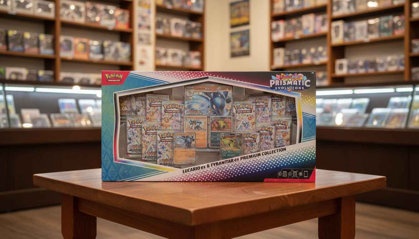 Prismatic Evolutions Lucario ex & Tyranitar ex Premium Collection - Tall Grass Grabs